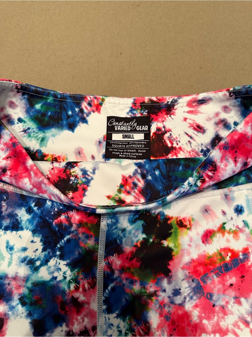 CVG Women’s Multicolor Tie-Dye Active Capri Leggings - Picture 3 of 4